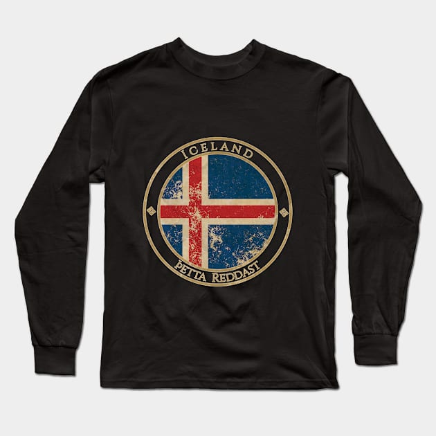 Vintage Iceland Europe European EU Flag Long Sleeve T-Shirt by DragonXX